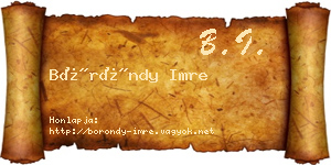Böröndy Imre névjegykártya